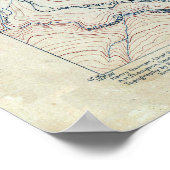 kaart voor het koppelen van Shasta-topografische Poster (Hoek)