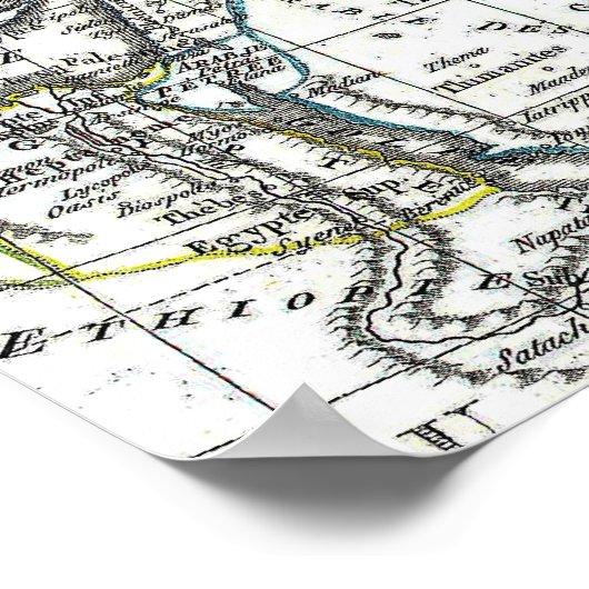 Kaart voor het Midden-Oosten Poster (Hoek)