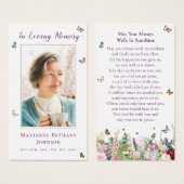 Kaart voor het moderne vlinderbloemige gedenkgebed (Voorkant /achterkant)