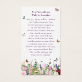 Kaart voor het moderne vlinderbloemige gedenkgebed (Achterkant)