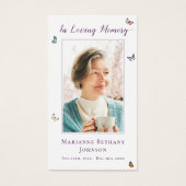 Kaart voor het moderne vlinderbloemige gedenkgebed (Voorkant)