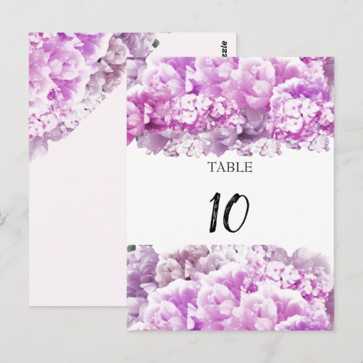 Kaart voor het monochrommelroze tafelzitje (Voorkant / Achterkant)