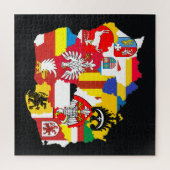 Kaart voor het onderwijs in de regio's Polen Legpuzzel (Verticaal)