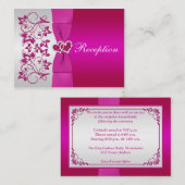 Kaart voor het ontvangen van een roze, zilveren br (Voorkant / Achterkant)