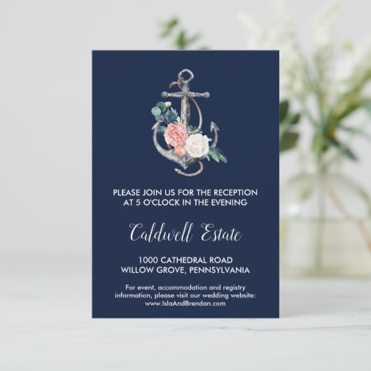 Kaart voor het ontvangen van een zomerbruiloft met (Staand voorkant)