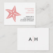 Kaart voor het ontvangen van Starfish Wedding Encl (Voorkant / Achterkant)