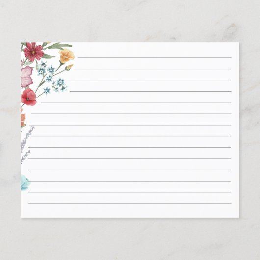 Kaart voor het ontvangen van wilde bloemen (Achterkant)