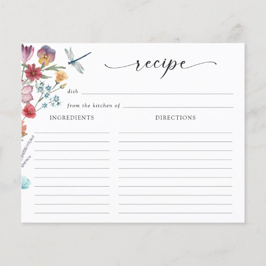 Kaart voor het ontvangen van wilde bloemen (Voorkant)