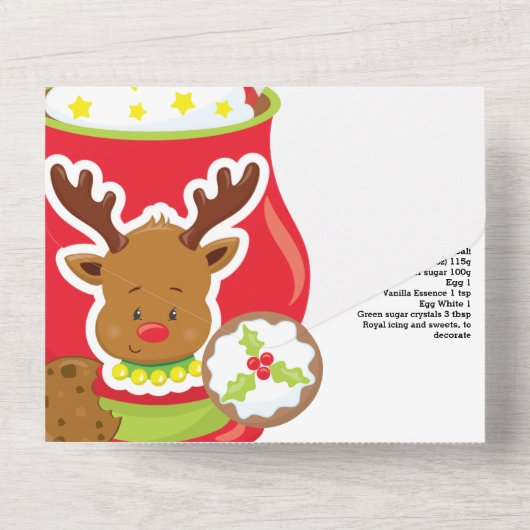 Kaart voor het recept van cacaoverrendiertjes, leu (Achterkant)