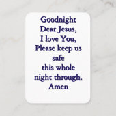 Kaart voor het slapengaan plaatskaartje (Achterkant)