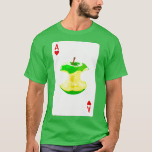 Kaart voor het spelen van harten met groene appel t-shirt