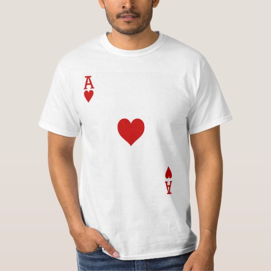 Kaart voor het spelen van harten t-shirt (Voorkant)