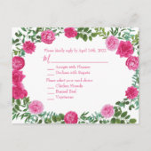 Kaart voor het uitnodigen van een flinke roze Flor (Voorkant)