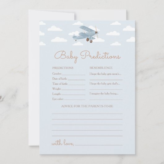 Kaart voor het voorspellen en adviseren van Baby s (Voorkant)