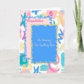 Kaart voor het winnen van de Spellingbijen (Voorkant)