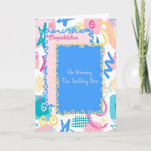 Kaart voor het winnen van de Spellingbijen (Voorkant)