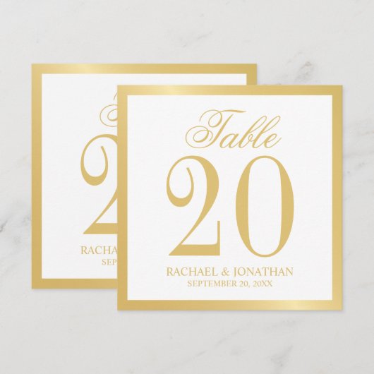 Kaart voor het witte en gouden weddenschap (Voorkant / Achterkant)