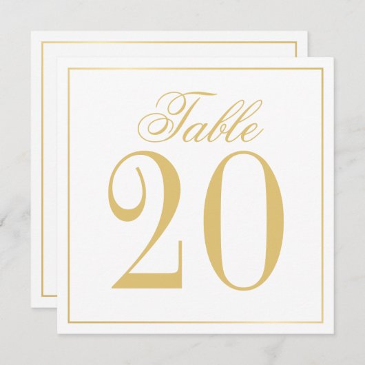 Kaart voor het witte en gouden weddenschap (Voorkant / Achterkant)