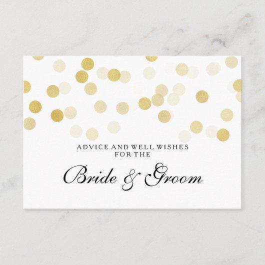 Kaart voor huwelijksadvies Faux Gold Foil Glitter  (Voorkant)