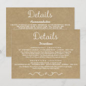 Kaart voor huwelijksdetails invoegen | Kraft voor (Voorkant / Achterkant)