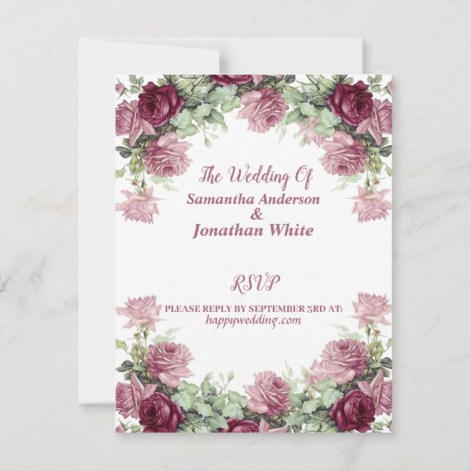 Kaart voor huwelijksdetails, Kaart informatie (Achterkant)