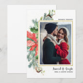 Kaart voor huwelijksfoto's en bruisende bruiloft (Voorkant / Achterkant)