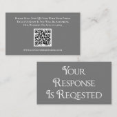 Kaart voor huwelijksgrijze RSVP QR Code Response (Voorkant / Achterkant)