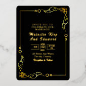 Kaart voor huwelijksuitnodiging Gold Foil Design S (Voorkant)