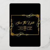 Kaart voor huwelijksuitnodiging Gold Foil Design S (Achterkant)