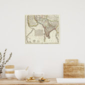 Kaart voor India en Azië Poster (Keuken)