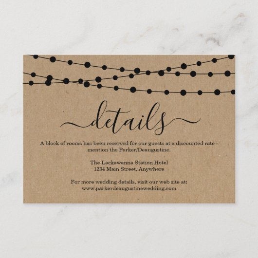 Kaart voor informatievoorziening - Rustic Kraft (Voorkant)