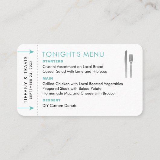 Kaart voor instapmodel ticket plaats mini-menu (Achterkant)