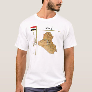 Kaart voor Irak + vlag + titel T-shirt
