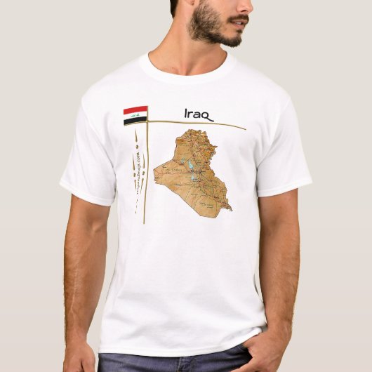 Kaart voor Irak + vlag + titel T-shirt (Voorkant)