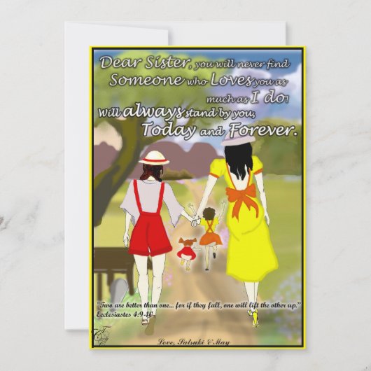 Kaart voor je zuster (Voorkant)
