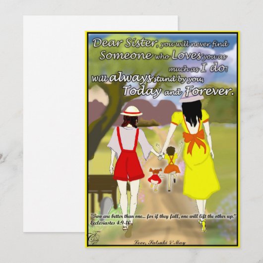 Kaart voor je zuster (Voorkant / Achterkant)