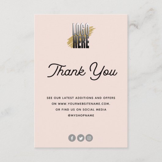 Kaart voor juwelen Blush met Logo (Voorkant)