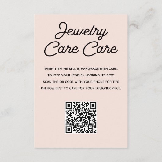 Kaart voor juwelen Blush met Logo (Achterkant)