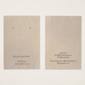 Kaart voor juwelenvertoning,  bruin Kraft (Voorkant /achterkant)