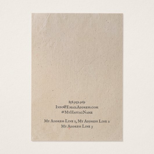 Kaart voor juwelenvertoning,  bruin Kraft (Achterkant)