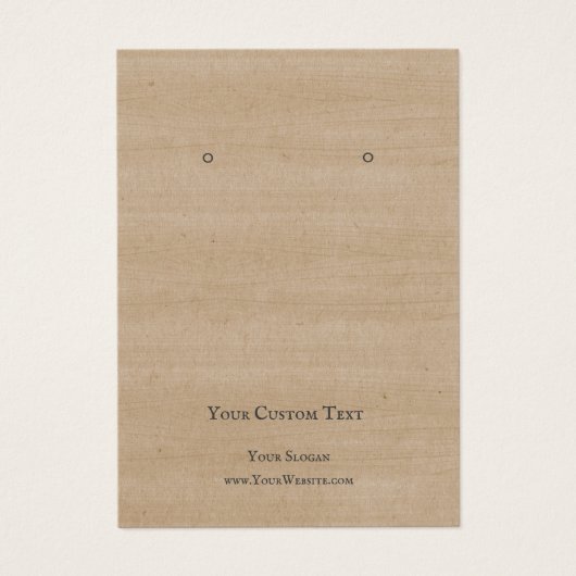 Kaart voor juwelenweergave, bijtend bruin hout (Voorkant)