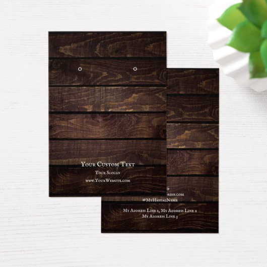 Kaart voor juwelenweergave, bijtend donker hout (Bureau)