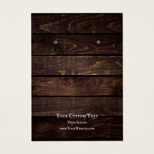 Kaart voor juwelenweergave, bijtend donker hout (Voorkant)