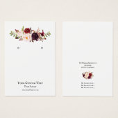 Kaart voor juwelenweergave, Bourgogne Floral (Voorkant /achterkant)
