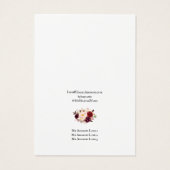 Kaart voor juwelenweergave, Bourgogne Floral (Achterkant)