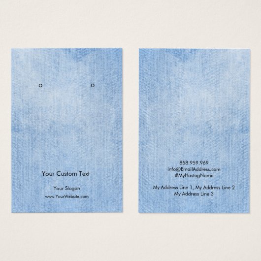 Kaart voor juwelenweergave,  Denim-kant (Voorkant /achterkant)