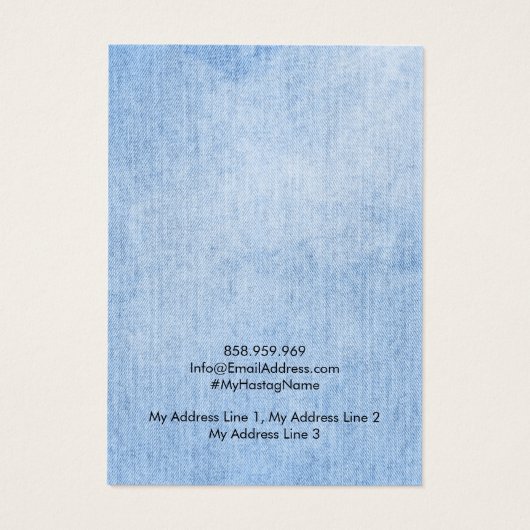 Kaart voor juwelenweergave,  Denim-kant (Achterkant)