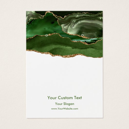 Kaart voor juwelenweergave, elegante groene marmer (Voorkant)