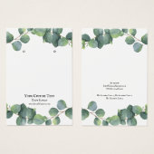 Kaart voor juwelenweergave, ontwerp met eucalyptus (Voorkant /achterkant)