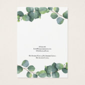 Kaart voor juwelenweergave, ontwerp met eucalyptus (Achterkant)